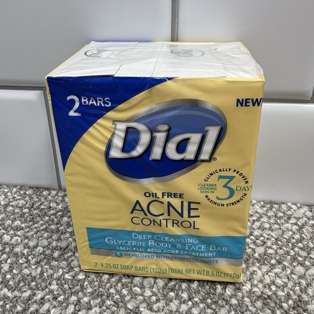 Dial Oil Free‎ Acne Control Deep Cleansing Bar Soap 2 Bars Sealed Discontinued